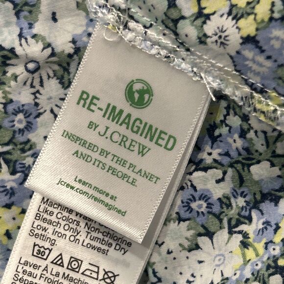 J Crew Liberty London Dress Womens Large Palermo Smocked Mini Floral Thorpe - Picture 9 of 10